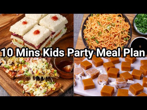10 Mins Kids Party Meal Ideas – Kids Birthday Party Menu | 4 Simple & Healthy Kids Snack Recipes