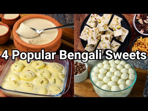 4 Bengali Sweets Desserts you should try in 2022 | Popular Bengali Dessert Recipes | Milk Desserts