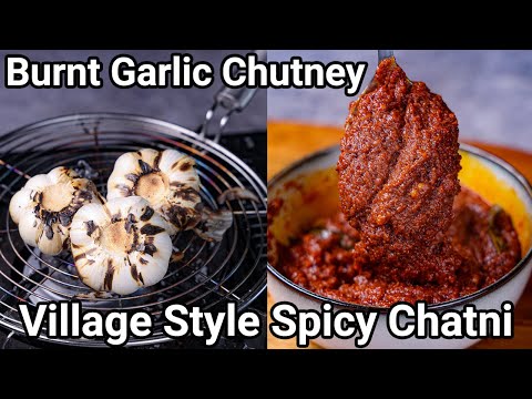 Burnt & Roasted Garlic Chutney Recipe – Village Style | Lehsun Ki Chatni Pickle for Idli Dosa & Rice