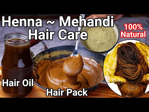 Mehandi Hair Pack Recipe ~ Black & Silky Hair | Henna Hair Oil Natural Remedy for Hair Loss Problem