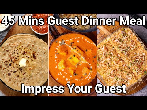 Easy & Instant Guest Meal Combo Recipe in 45 Minutes | Curry, Paratha & Dessert Combo Guest Meal