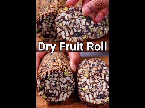 No Sugar No Jaggery Dry Fruit Roll Barfi – Healthy Weight Loss Indian Sweet #shorts #ytshorts