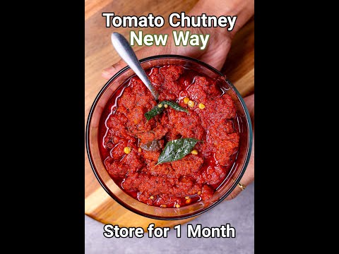 Store Chutney for 1 Month – Tomato Chatni Recipe New Way | Breakfast Chutney #ytshorts #shorts