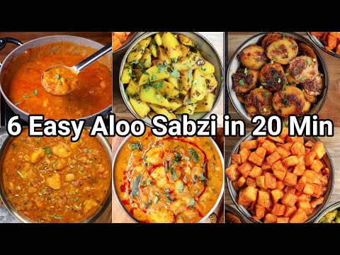 6 Easy Aloo Sabzi Recipes in 20 Mins – Easy & Simple Potato Curries | Simple Potato Recipes Indian