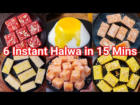 6 Instant Halwa Recipes Under 15 Mins | Different Types of Fruit & Veggie Halwa Recipes in 15 Mins
