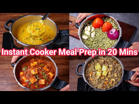 Instant Cooker Meal Combo in 20 Mins | Paneer & Sprouts Curry with Pulao & Khichdi Meal in Cooker