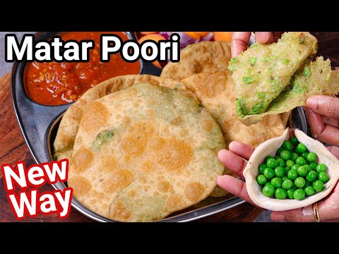 Matar Ki Masala Poori – Stuffed Green Peas Masala Puri New Way | Hare Matar Ki Poori Street Style