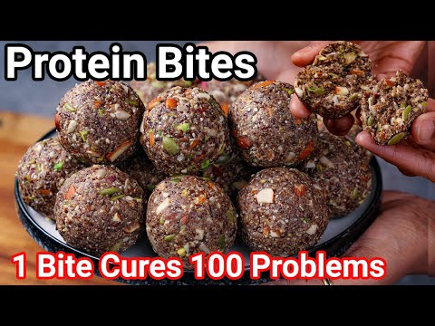 No Bake No Sugar Protein Bites – Filling Snack | No Sugar No Ghee & Oil Dessert for Weight Loss