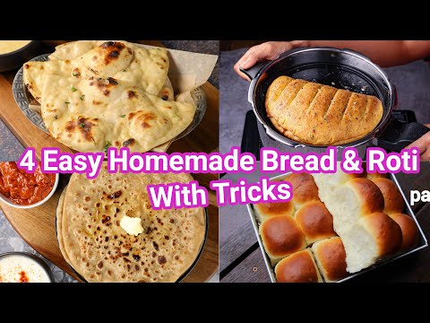 No More Bakery or Restaurant – Make Any Bread or Roti at Home | 4 Easy Indian Flat Bread Recipes