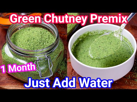 Instant Green Chutney Premix Recipe – Just Add Water & Chutney Ready for Chaat, Breakfast & Meals