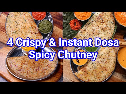 4 Instant & Healthy Breakfast Dosa Recipes in 10 Minutes | Crisp & Tasty Dosa Recipes