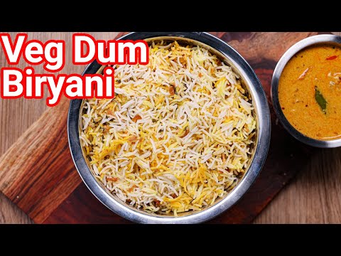 Veg Dum Hyderabadi Biriyani Recipe – Tips & Tricks to Make Non Sticky Rice & Dum Layered Cooking