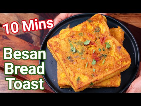 Bread Besan Toast Recipe – Just 10 Mins | Best Veg Alternative to French Toast – Besan Toast