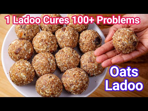 Oats Laddu Recipe – Healthy No Sugar Dry Fruits Ladoo | Energy Rich Dates Dry Fruits Oats Ladoo