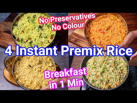 4 Instant Premix Rice Recipes – Best Breakfast, Lunch Box Recipe | Instant Rice Recipes – Just 1 Min