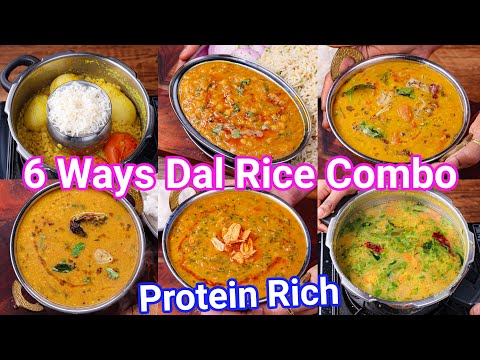 6 Ways Dal Rice Combo Recipes – Dhaba Style Dal Rice Recipes | Protein Rich Lentil Curries