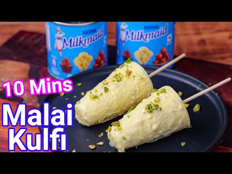 Malai Kulfi Recipe – Just 10 Mins with Nestle Milkmaid | Quick & Easy Kesar Pista Creamy Kulfi