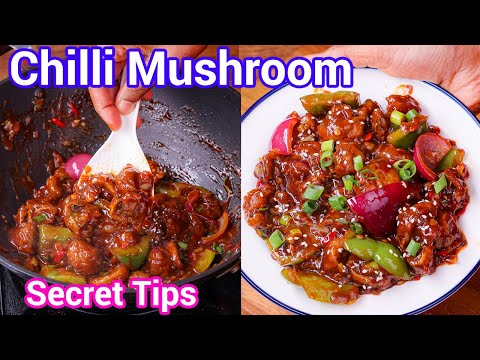 Chilli Mushroom Dry Recipe with Secret Tips & Tricks for Crisp & Crunchy | Mushroom Chilli