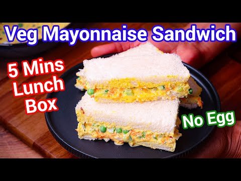 Veg Mayonnaise Sandwich | Mayo Sandwich Recipe – Kids Favourite for Tiffin and Lunch Box