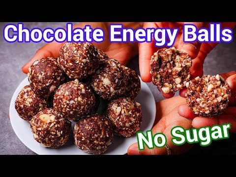 No Sugar Chocolate Energy Balls – No Bake | High Protein Dessert | Easy Healthy Snack Recipe