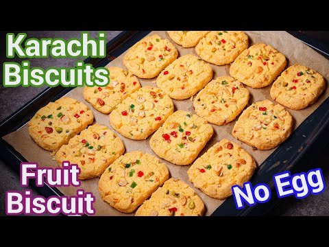 Eggless Karachi Biscuits | Tutti Frutti Cookies | Crispy Bakery Style Biscuits | Tea Time Snack